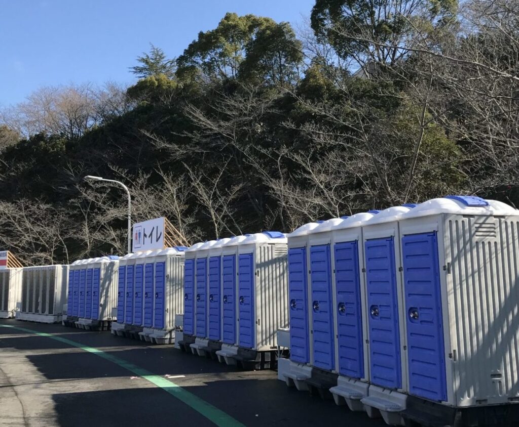 奈良マラソンの仮設トイレ