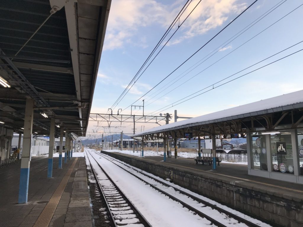 村上駅で降りて村上市元旦マラソンへ参加