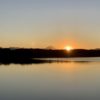 多摩湖ランで見た夕日