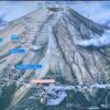 五号目から山頂を目指す富士登山競走