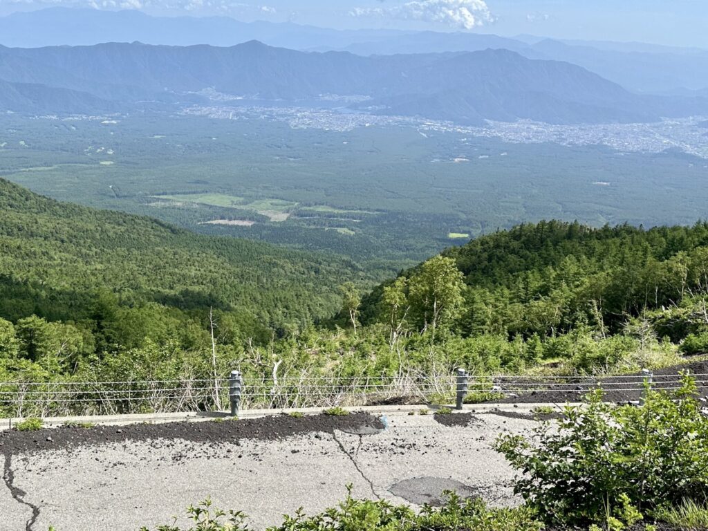 富士山五合目から、富士登山競走の試走時に撮影