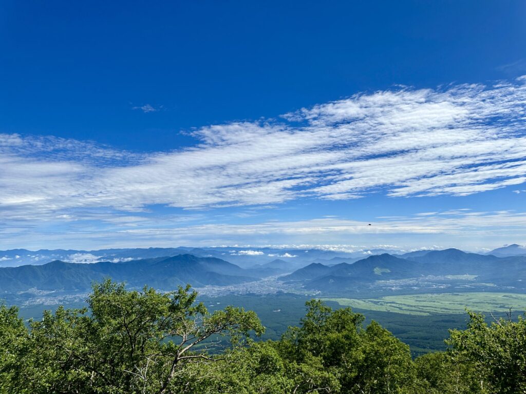 登山競走の試走、富士山五合目からの風景