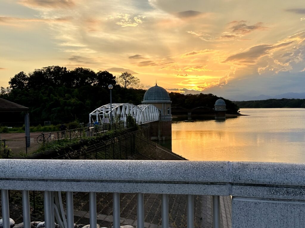 夕方の多摩湖自転車道