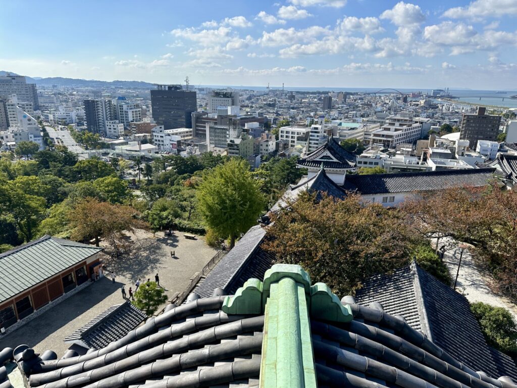 ジャズマラソン翌日に和歌山城観光、和歌山市内を望む