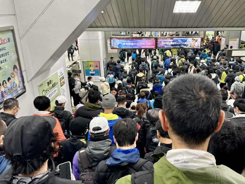 マラソン当日の静岡駅の混雑