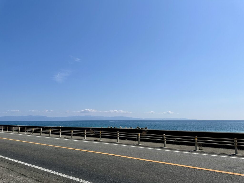 静岡マラソンの海沿い、久能街道