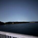 夜の多摩湖をランニング