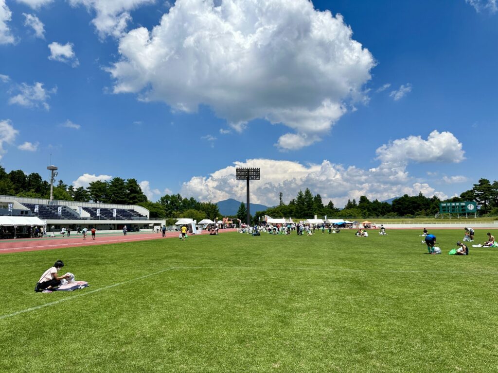 富士登山競走のゴール会場北麓公園