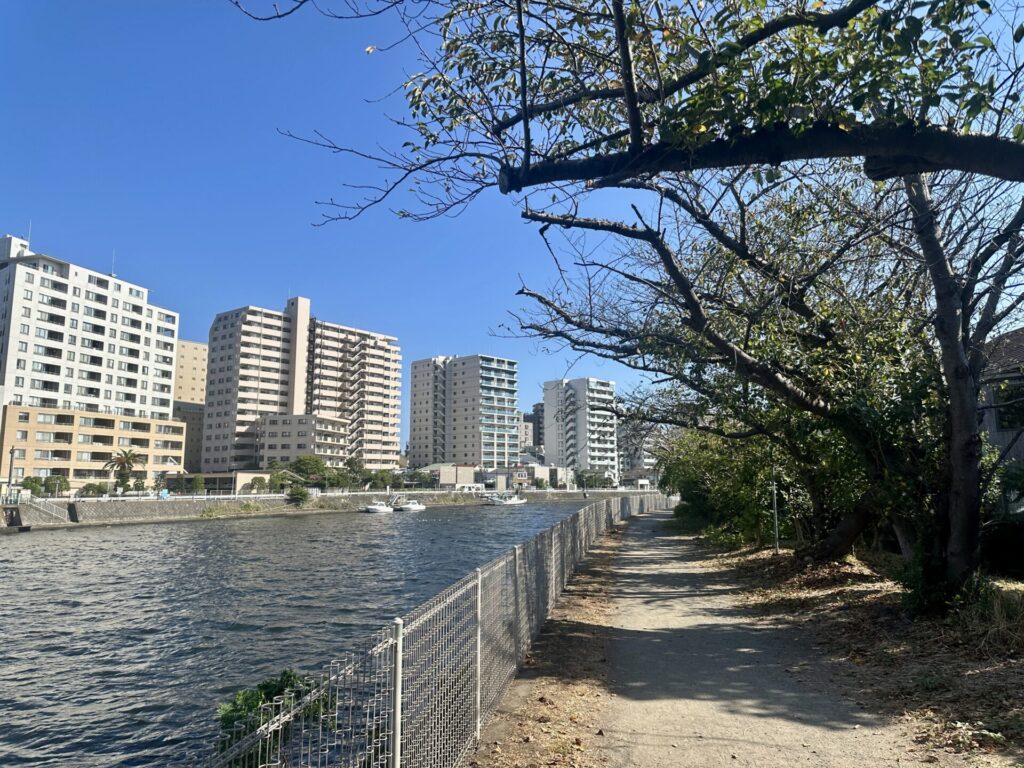 境川サイクリングロードは江ノ島直前