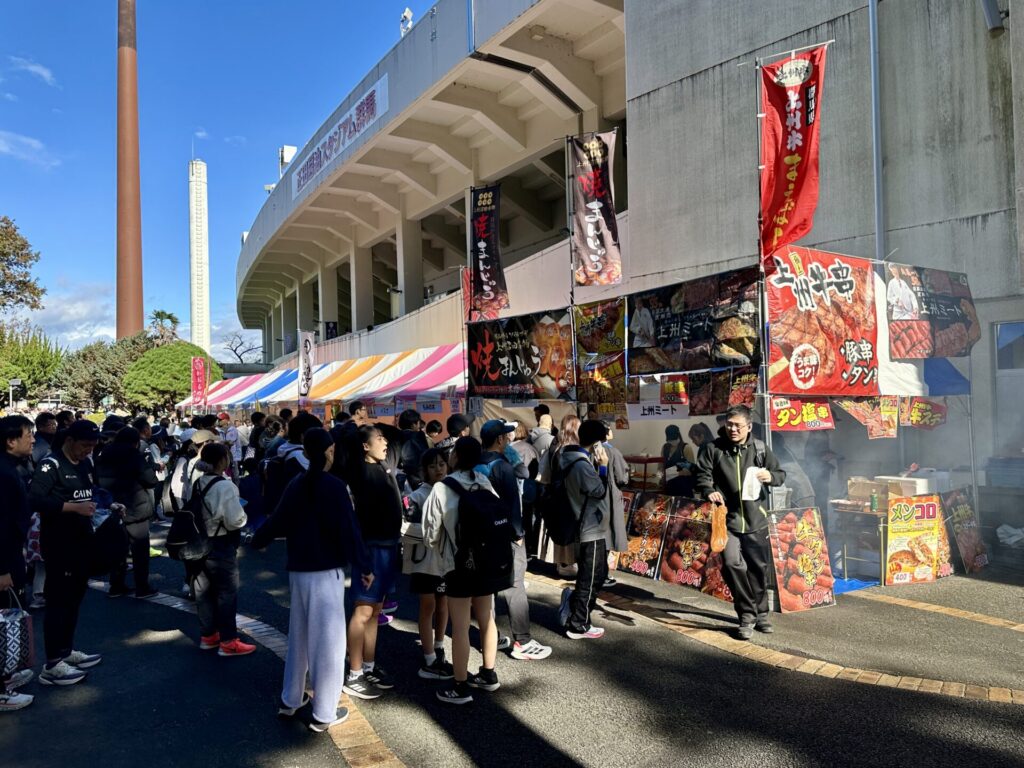 ぐんまマラソンの出店はかなり多い