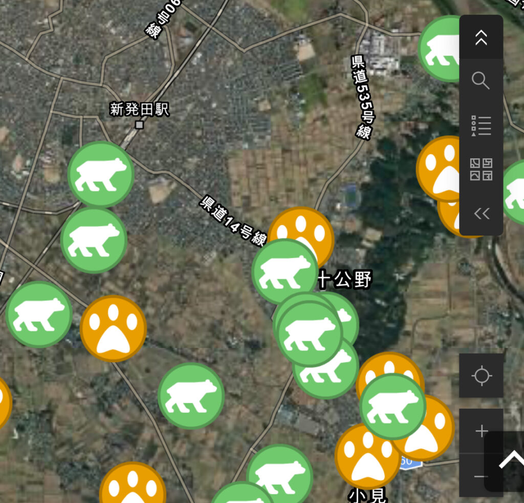 新発田市の熊出没MAP