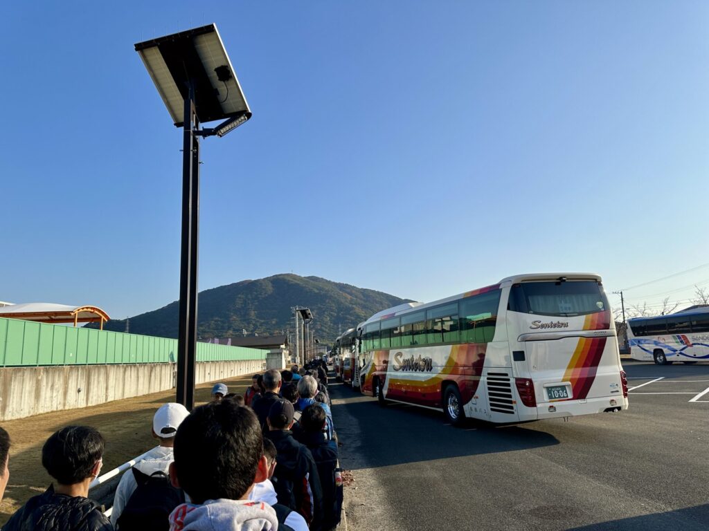 防府読売マラソン、帰りのシャトルバス