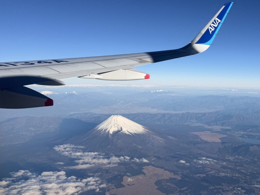 いぶすき菜の花マラソンへ向かう途中に富士山