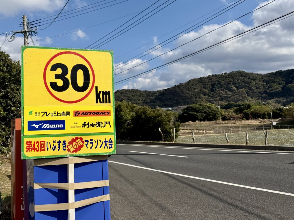 いぶすき菜の花マラソン、30km地点