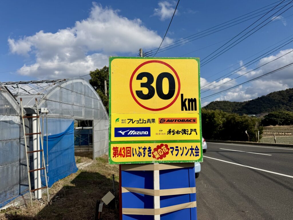 いぶすき菜の花マラソン、30km地点