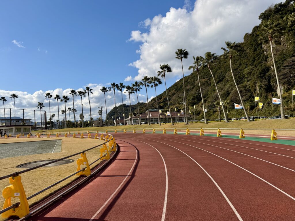いぶすき菜の花マラソン、ゴール前のトラック