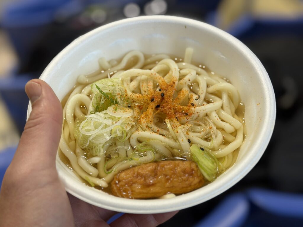 いぶすき菜の花マラソン、ゴール後のおもてなしうどん