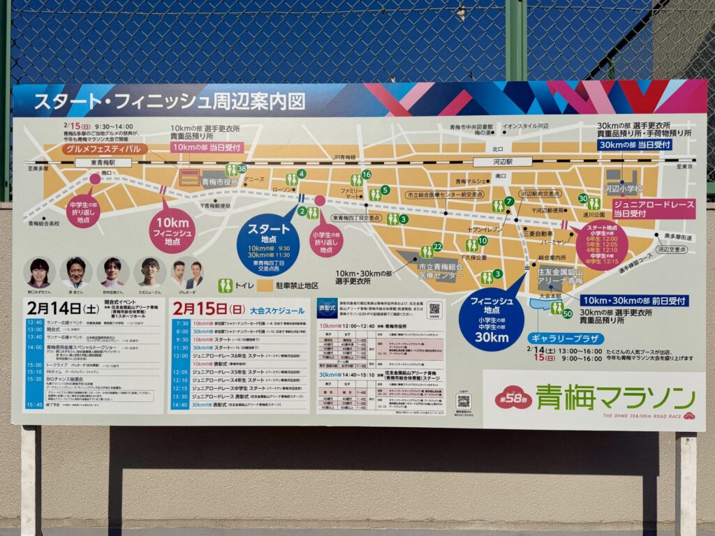 青梅マラソンの会場図