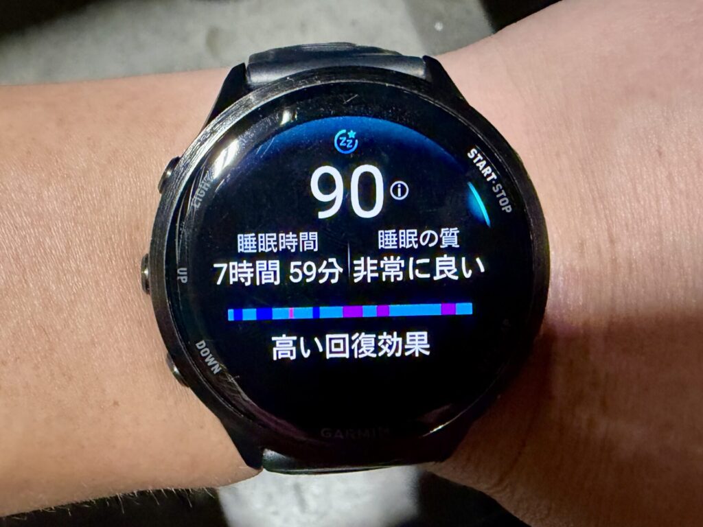 ガーミン570で睡眠判断